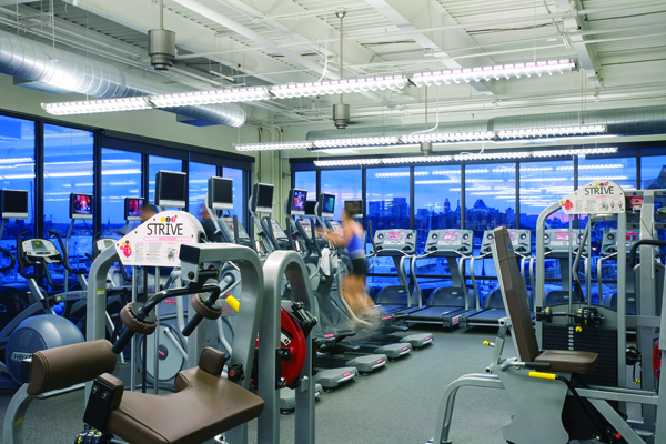 Canton Club Health and Fitness in Baltimore, Md. uses 10-foot tall windows throughout 75 percent of its club. 